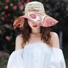 Wide Brim Bucket Hats Folding Straw Hat Fashion Beach Hat  Women