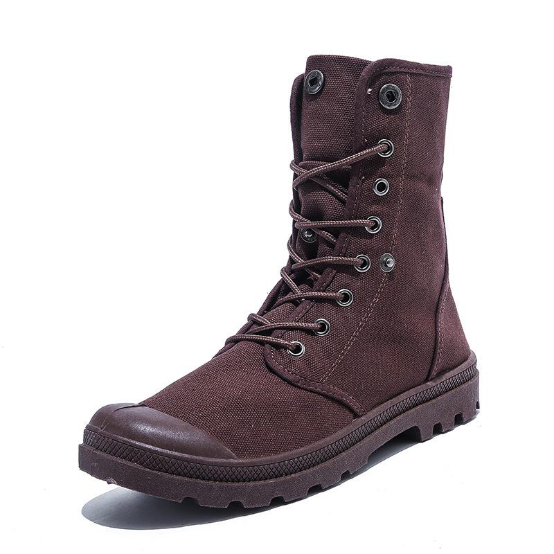 Botas Martin de Lona de Cano Alto com Sola Grossa - Sapatos Esportivos Outdoor da Moda