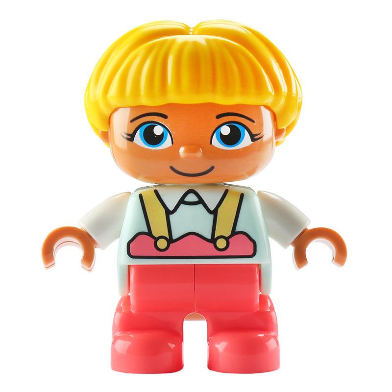 Big Building Blocks Boy Girls Family Policemen Figures Doll Compatible Duplos Children Kids Self Locking Bricks Assemble Toys