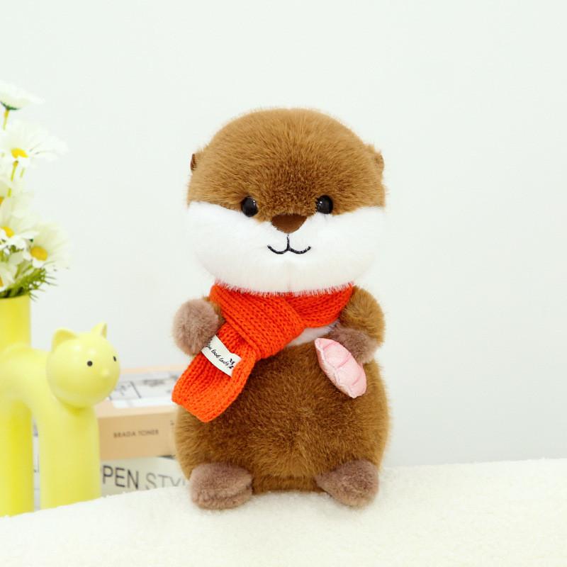

Soft Cute Scarf Otter Plush Toy Apply Children Birthday Gift And Decoration Room красный