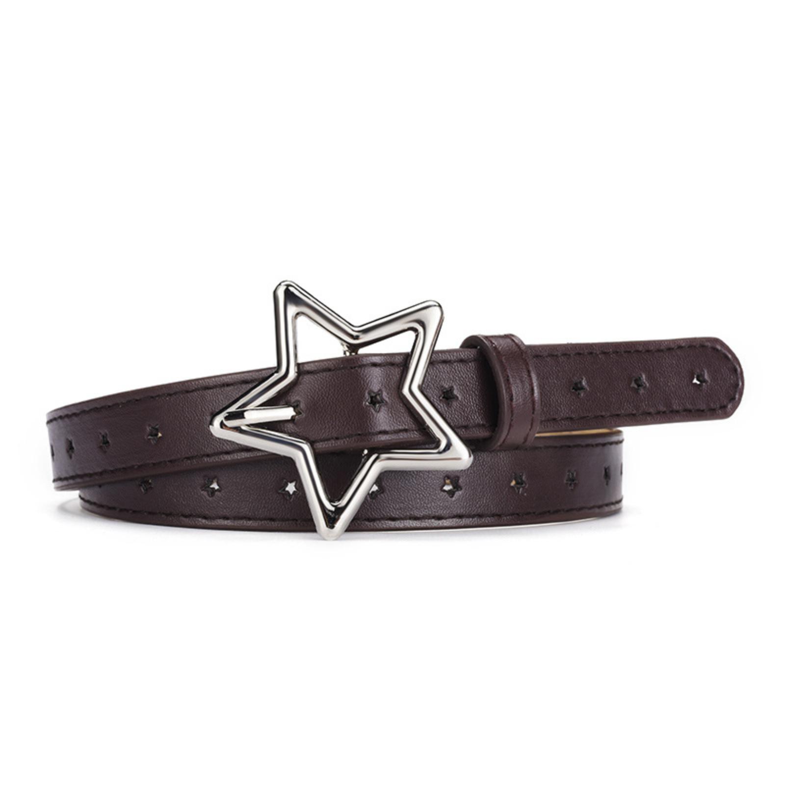 

Thin Waist Belt, Versatile PU Leather Belt With Pin Buckle For Women One Size