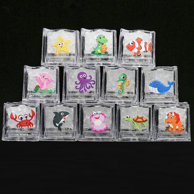 Luminous Ice Cube Bath Toy Water Induction Instant Shine Led Colorful Flash Light Kids Shower Play Entertainment Party