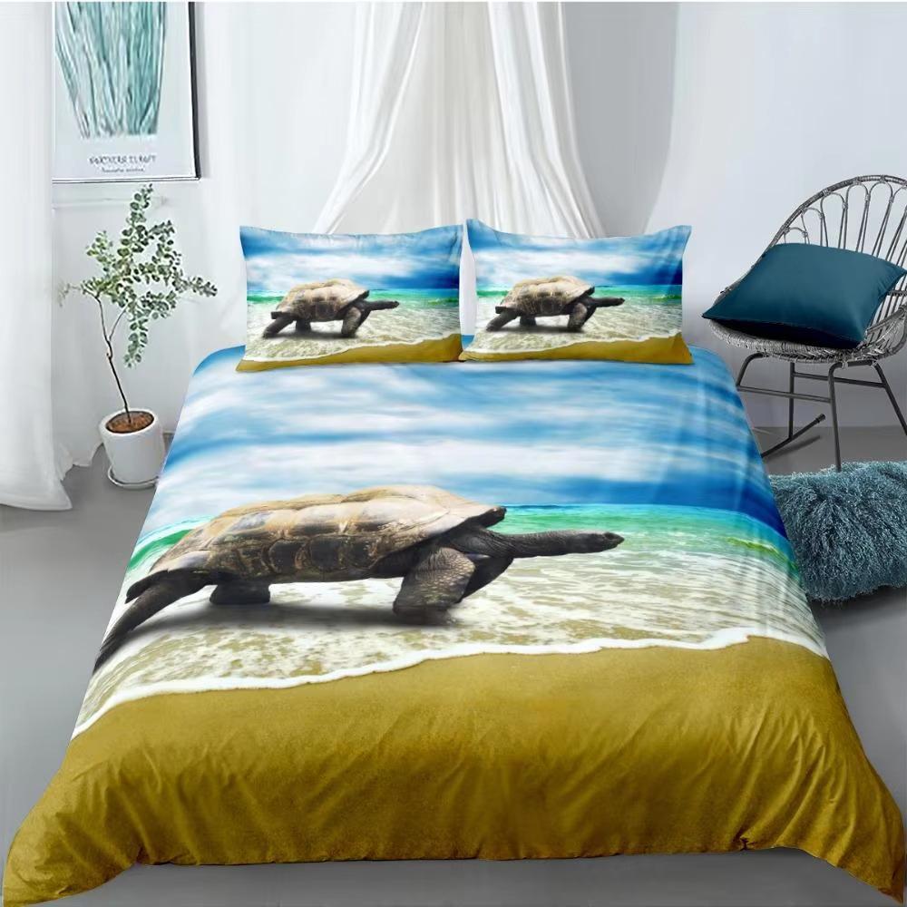 Ocean Animal Down Comforter Set Bedding Set 3-piece Coverlet Set