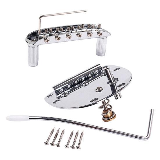 Conjunto de Ponte Tremolo de Metal para Acessórios de Reposição de Guitarra Mustang Jazzmaster