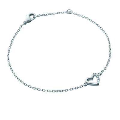 [K3868] - Silver Bracelet 'Love' Silver White (rhodium-plated) - 8x7 Mm