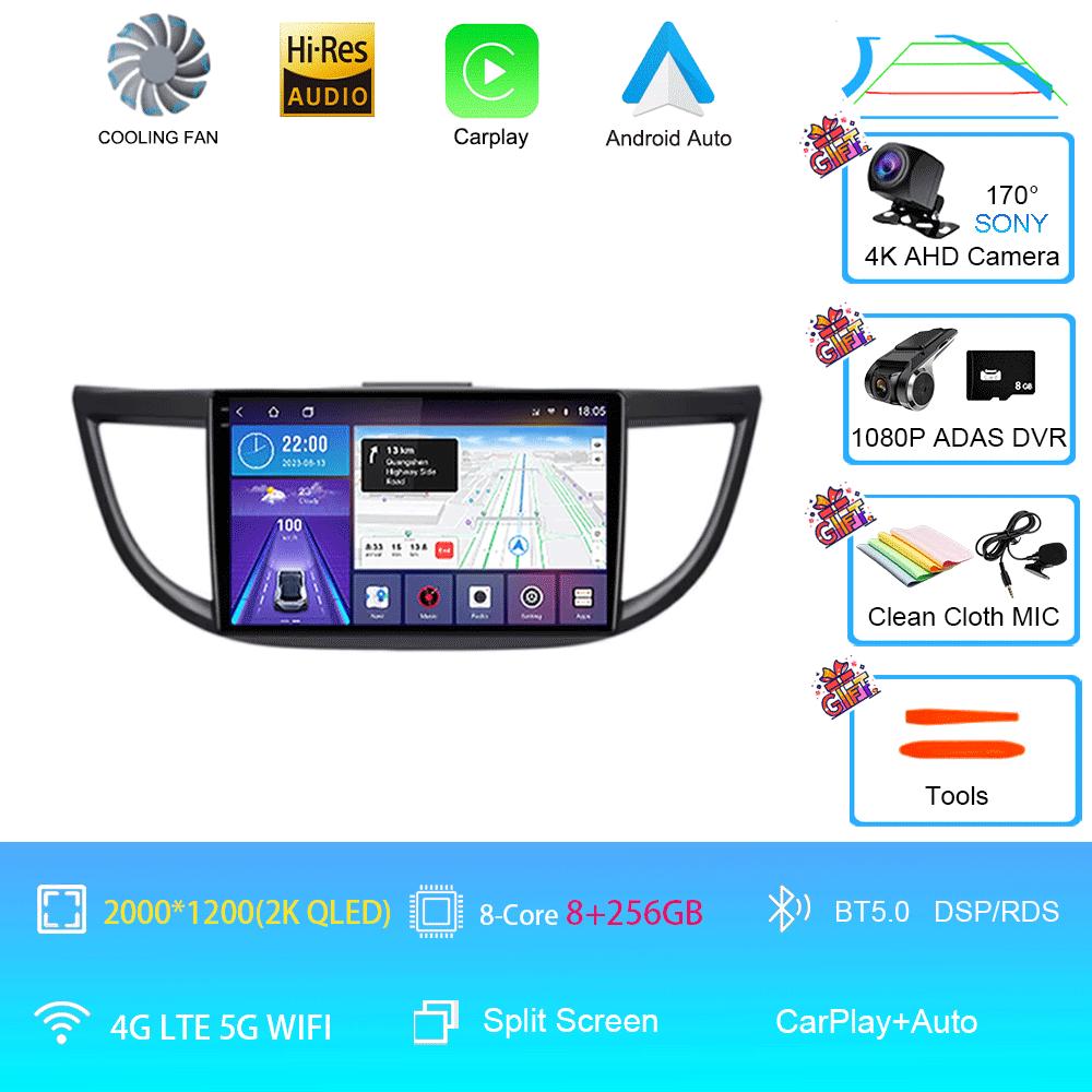 Android 14 Car Radio For Honda CRV CR-V 4 RM RE 2011 - 2018 Auto Multimedia Video Player Navigation stereo GPS QLED TouchScreen