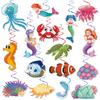 Theme Mermaid Venue Decor With Crab Seahorse Paper Spiral Hangings Parties For