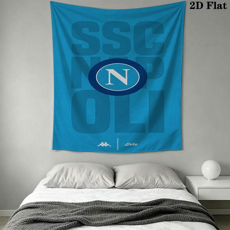 SSC Napoli Logo Wall Hanging Printed Fabric Blanket Decorative Tapestries for Bedroom Living Room Home Decor
