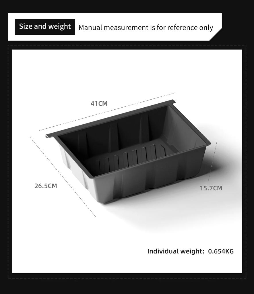 For Tesla Model Y 2023 2024 Under Seat Storage Box High Capacity Organizer Case Drawer Tray Car Accessories