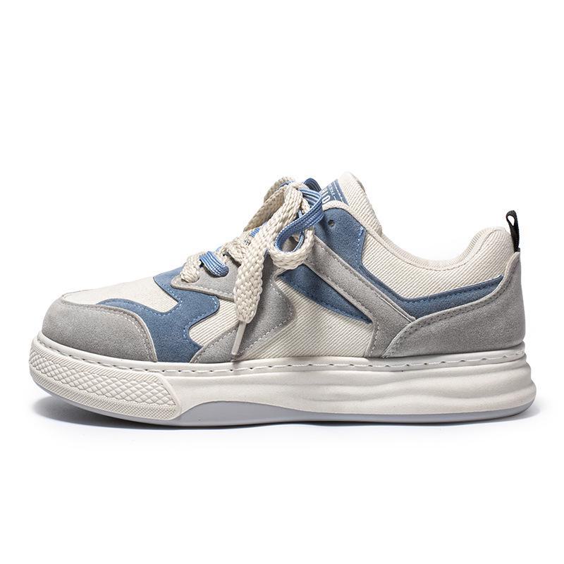 2024 Autumn Trendy Men's Thick-Soled Korean Style Casual Canvas Sneakers