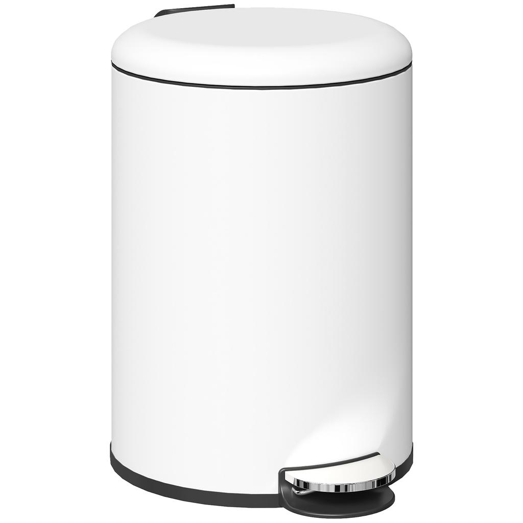 Trash Can 20L, with Pedal, Inner Bucket, Fingerprint-Proof, Quiet Closing, Cream White