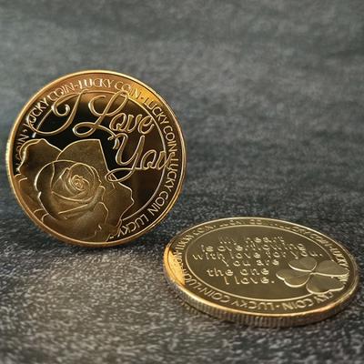 Lucky Gold Coin Commemorative Gift - Rose Commemorative Coin, Commemorative Medal, Valentine's Day Gift