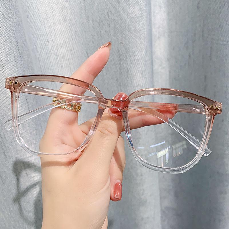 Fashionable and Trendy Large Frame Glasses, Ultra Light Gradient Color Anti Blue Light Frame Glasses, Flat Lens
