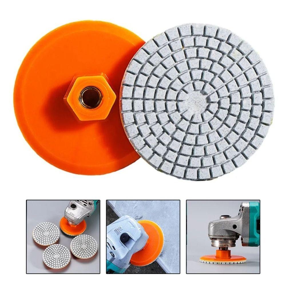 4 Inch Grinding Discs Wet Dry Hook and Loop Long Lasting Use Diamond Polishing Pads  Granite Stone