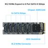 M.2 NVME M-Key PCIE 3.0 to SATA 6Gbps 6-Port Expansion Card NAS Synology Hard Drive Extended PCI-E Adapter Riser Card ASM1166 PM