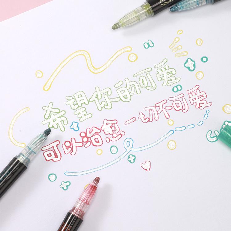 24-Color Double-Line Outline Pens for Kids' DIY Painting, Doodling, Journaling, and Student Highlighting