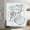 Shower Curtain Sea Shell Print Bath Decor Blue Splash Waterproof Plastic Shower Curtains for Home Decoration 3D Printed Shoji Sc