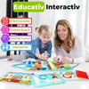 Montessori Busy Board Interaktives Sensorikspielzeug Faltbar Tragbar Aktivitätenbuch Blau Pädagogisches Reise Spielzeug zur Entwicklung der Feinmotorik