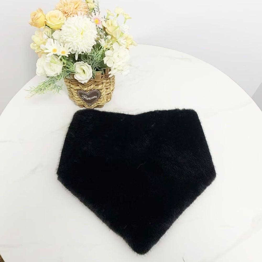 Soft Plush Triangle Scarf Leopard Print Winter Neck Warmer Office Faux Fur Scarf Outdoor