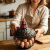 Organizer Container Chicken Design Egg Collecting Basket Rustic Resin Egg Organizer Cute Fruit Vegetable Holder Farmhouse Decor