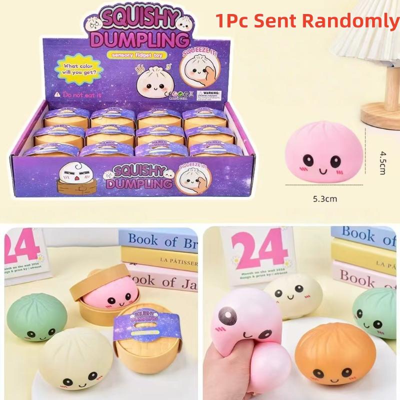 1/2Pcs Slow Rebound Soft Pinch Decompression Toys Simulation Flash Dumpling Pressure Ball Office Home Decor Children Adults Gift A3