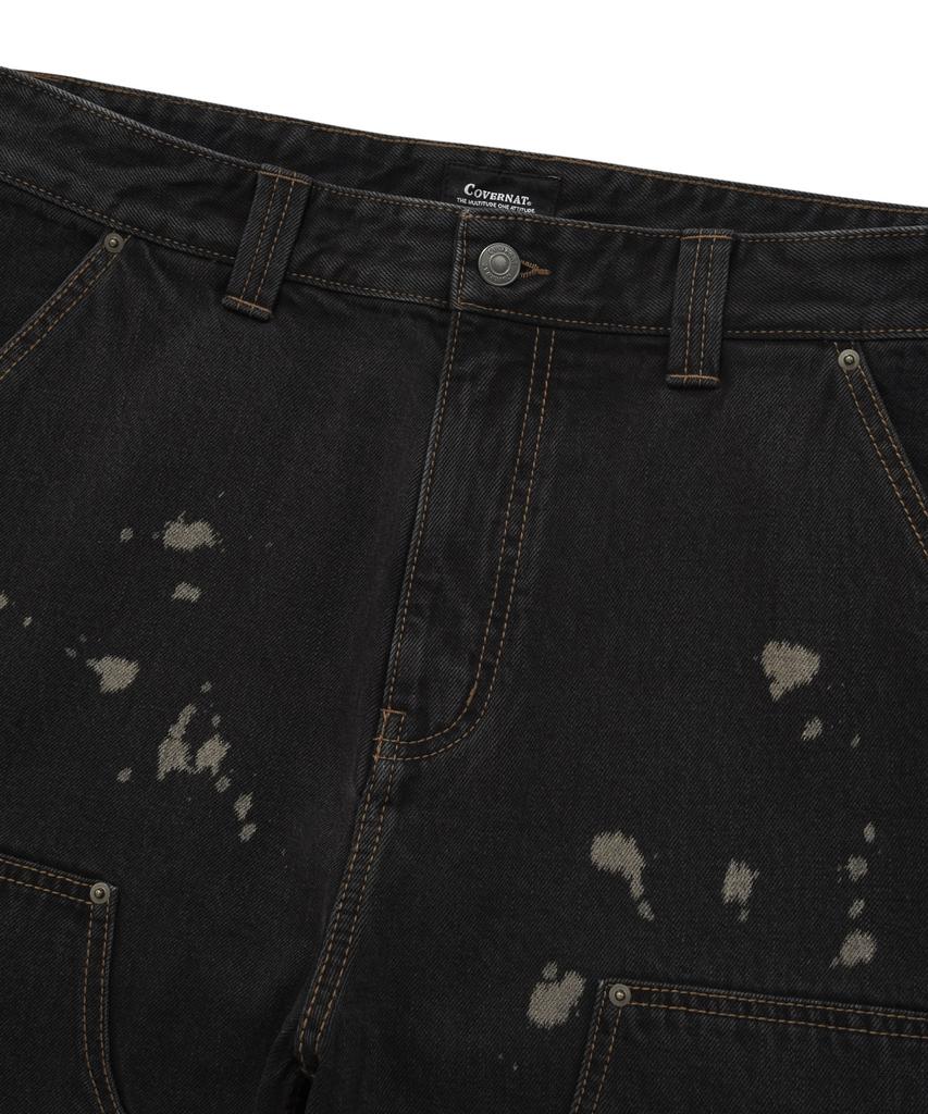 COVERNAT Denim Wide Double Knee Pants Black