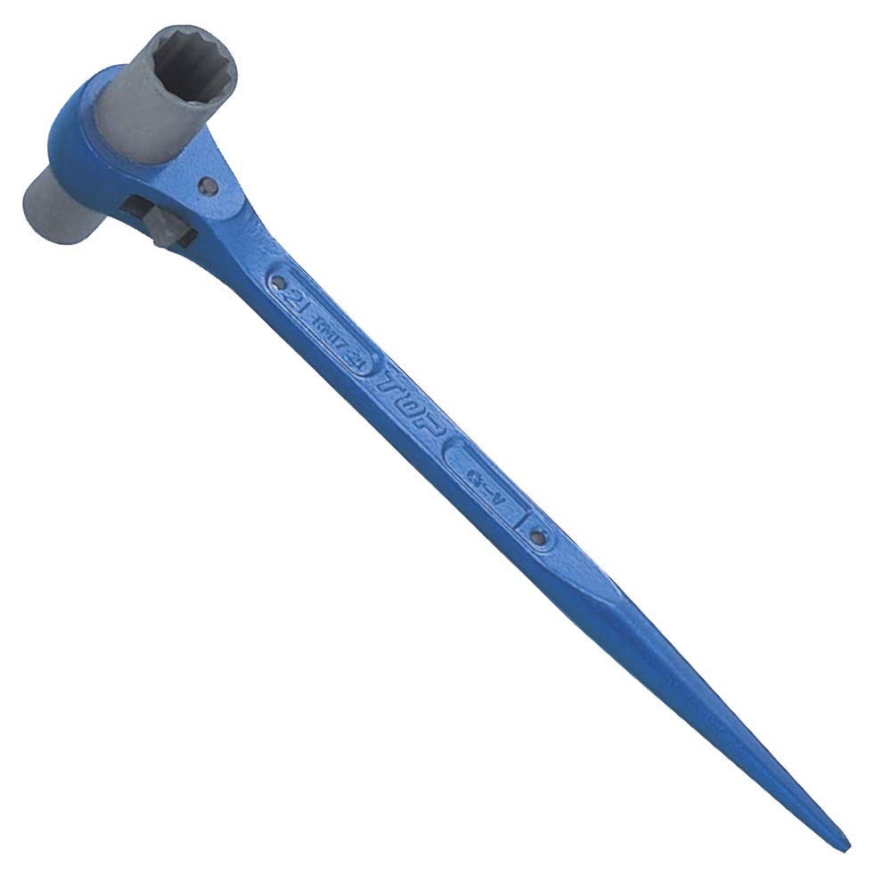 TOP Industrial Long Socket Ratchet Construction Made in Japan (TOP) Wrench, 17x19mm, Shino, Forged, Blue, Scaffolding, Residential, Tools, RM-17x19L,