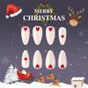 24 Pcs Elk Full Cover Stick On Nails Artificial Nails Medium Almond False Nails Christmas Press On Nails for Woman Girls