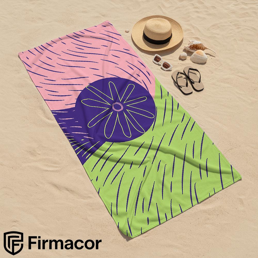 Line Flower Microfiber Beach Towel Quick Dry Sand Free Oversized Soft Absorbent Bath Towel for Swimming Pool Travel Gym