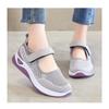 Women's Middle-Aged & Elderly Mother's Shoes – Shallow Breathable Flat Fly-Knit Casual Shoes, Velcro Walking Shoes for Seniors