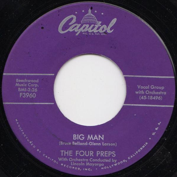 

7inch Record FOUR PREPS - Big Man F3960 Capitol Records 1958 US Folk Used
