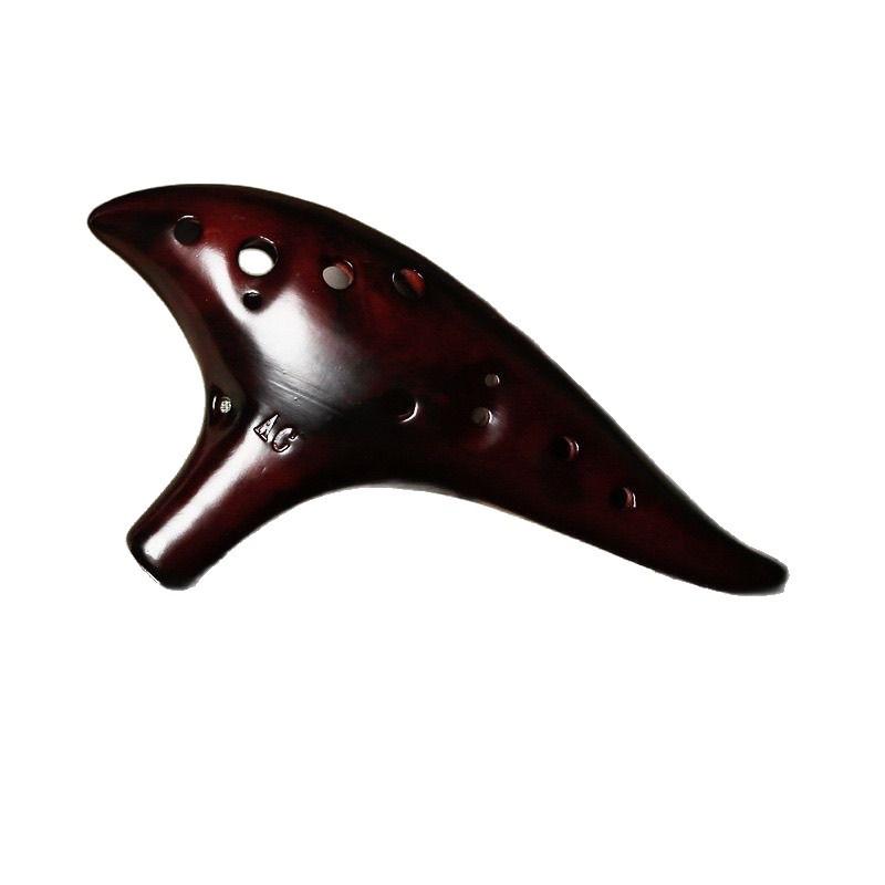 12-Hole Alto AC Tone Smoked Ocarina for Beginners & Professionals – Folk Instrument for Teaching & Performance.