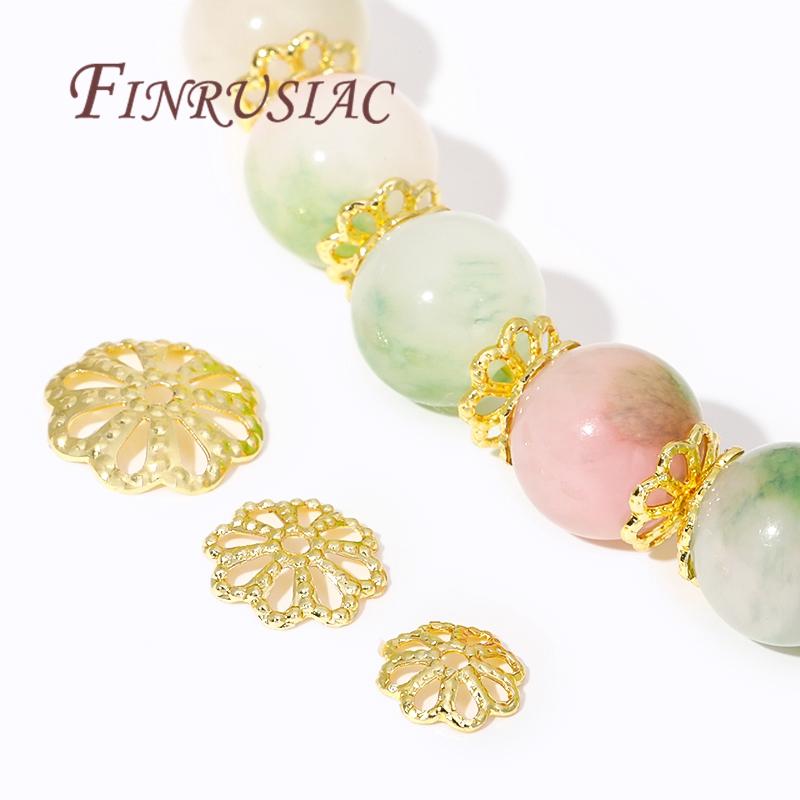 14K/18K Gold Plated Filigree Beads Caps Supplies For Jewelry,Brass Metal Bead Caps Findings,DIY Necklace/Bracelets Accessories