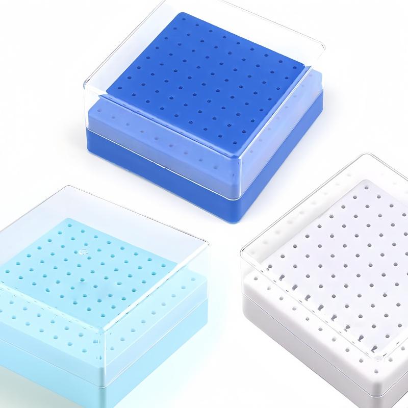 1Pcs Large-Capacity 100-Slot Portable Storage Case Designed for Storing and Organizing Nail Art Bits Includes Dust-Proof Base
