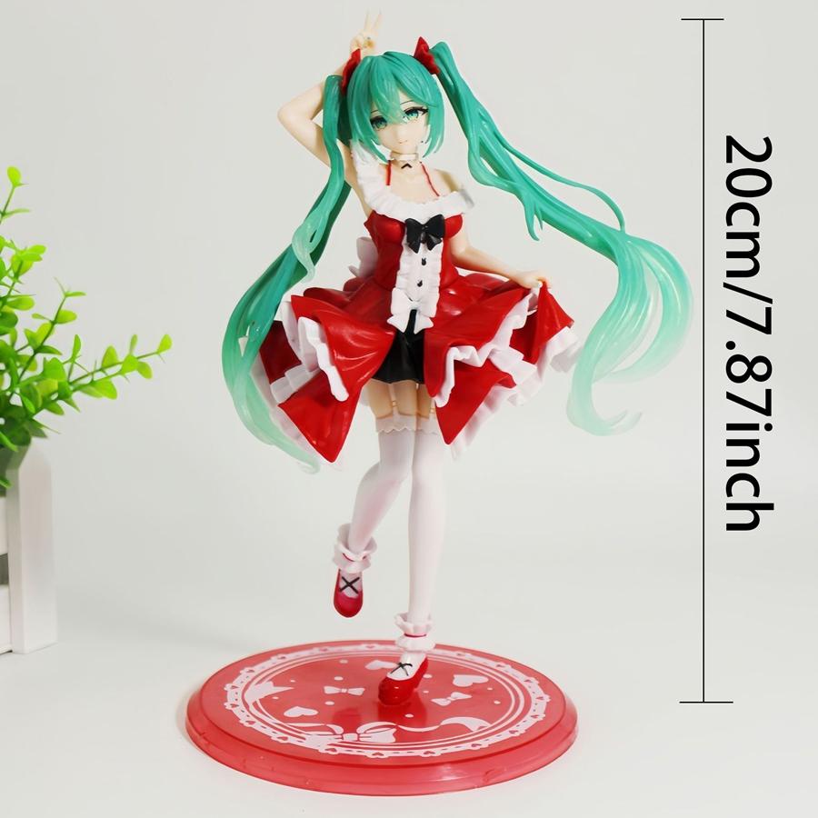 

22cm/8.66in Hatsune Miku Anime Figure Purple Pleated Skirt Miku Action Figure Fashion Lolita Miku Figurine PVC Collection Model Doll Toy