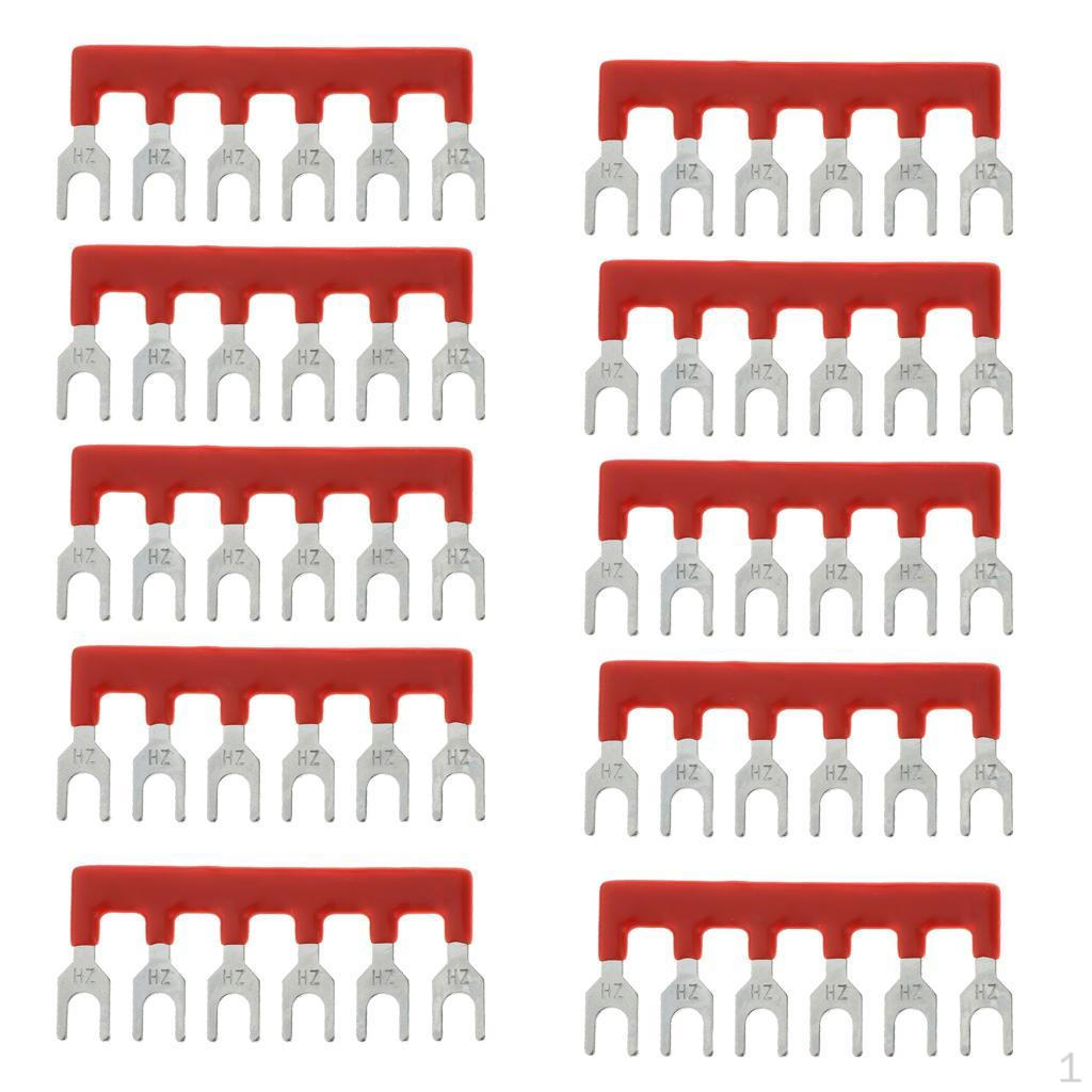 

10 Pcs 6 Position Terminal Block Fork Type чорний
