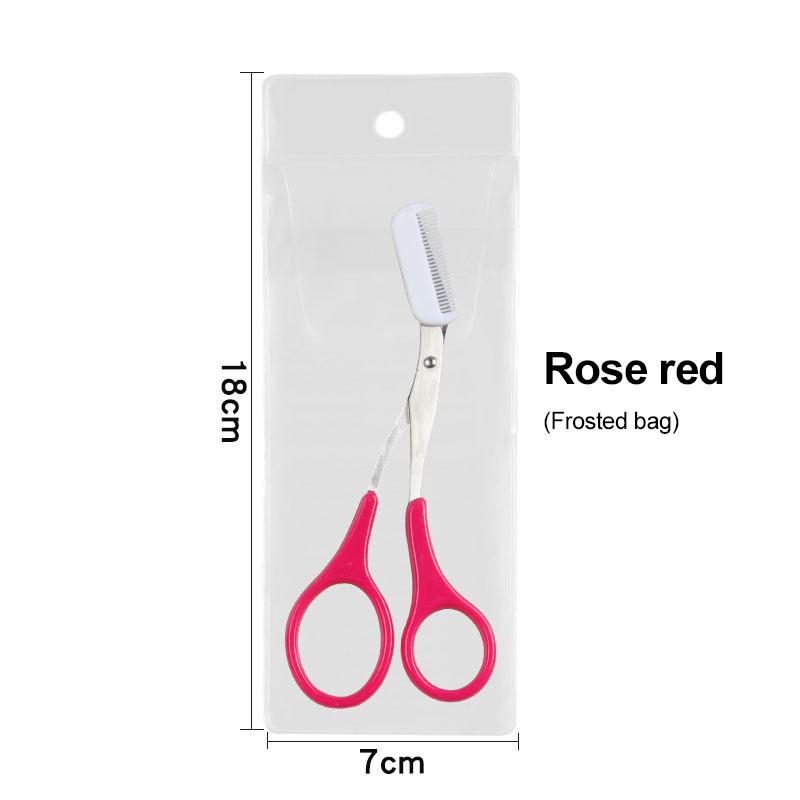 Eyebrow Trimmer Scissor With Comb Stainless Steel Scissors Eyebrow Hair Remover Clips Washable Removable Color Titanium