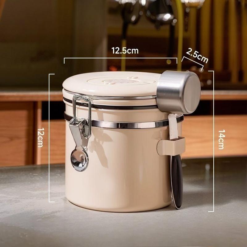 

Coffee Beans Vacuum Storage Jar Stainless Steel Jars Aesthetic Hermetic Grains Container Elegant Luxury Nut Containers with Lid