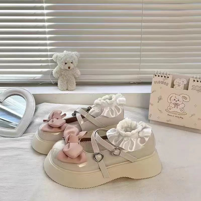 Children's Mary Jane small leather shoes Japanese girls jk big head shoes 2025 summer spring bow girls single shoes