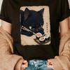 Cat and Sushi Graphic T-Shirt] Women'S Graphic T-Shirt Casual Crew Neck Short Sleeves Cat and Sushi Print Women Clothing
