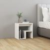 VidaXL Bedside Table, Nightstand with Shelf, Bedside Cabinet with Storage, Bedroom Furniture, Modern, White Wood 806328