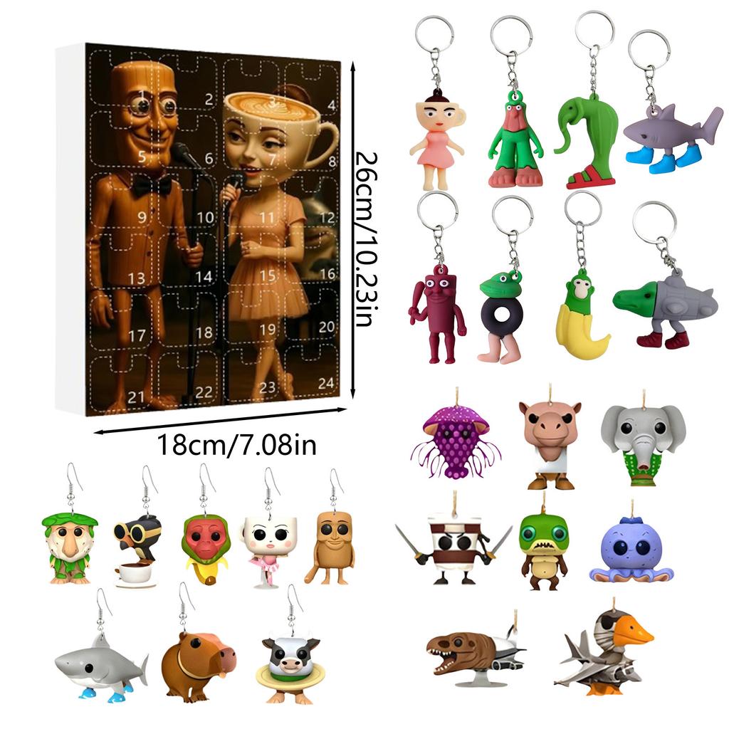 Tung Tung Tung Sahur Shan Hai Jing Blind Box Flacher Anhänger Ohrringe Accessoire Schlüsselanhänger Anhänger