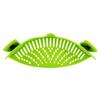 Clip-on Green Silicone Pasta Snap Strainer Dishwasher Safe Colander Universal Size Fit Most Pans Suitable for Draining Pasta Vegetables Potatoes Etc