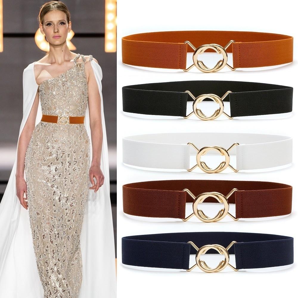 Adjustable Elastic Belt Versatile Metal Buckle Belt Casual Waist Belt  for Women