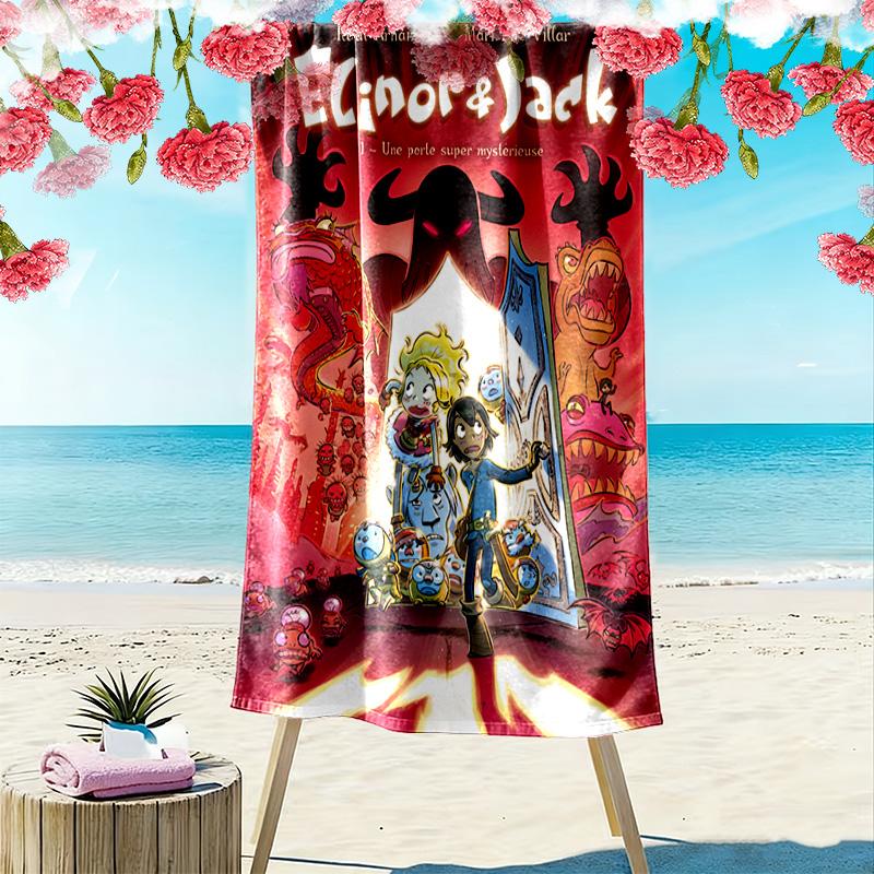 Eleanor and Jack 2D Flat Print Beach Towel, Large Soft Quick Dry Towel for Beach Camping SwimmingXSTJ0915556