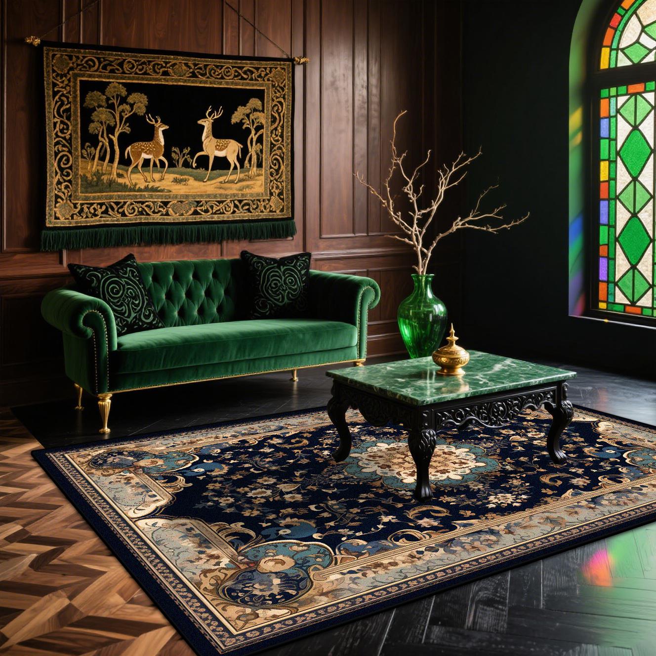 

Персидский Роскошный Ковер для Гостиной Европейская Декорация Большая Площадь Кофейные Столики Моющиеся Ковры Спальня Нескользящий Мягкий Коврик для Детей 60*90cm