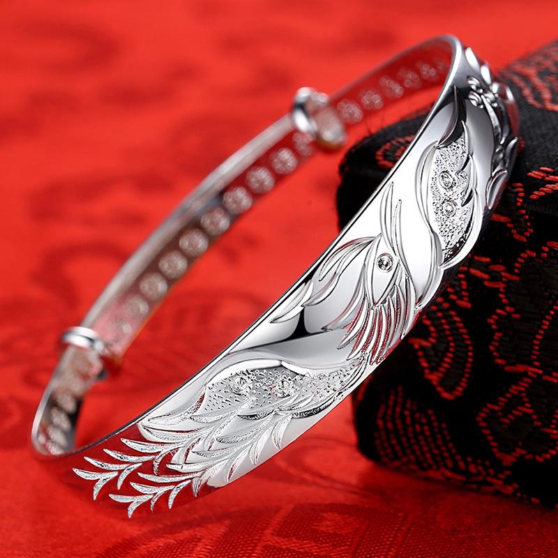 Vila Auspicious Phoenix Silver-Plated Fashion Bracelet for Women