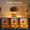 INS Wooden Creative Mushroom Night Light Stepless Dimming Bedside Table Lamp 3 Color Rechargeable Sleeping Nightlights For Room