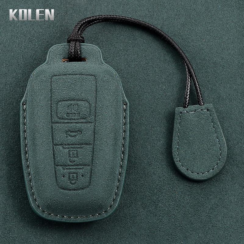 Leather Car Remote Key Case Cover Shell For Toyota Prius Camry Corolla Chr C-Hr Rav4 Land Cruiser Prado Key Protective Keychain