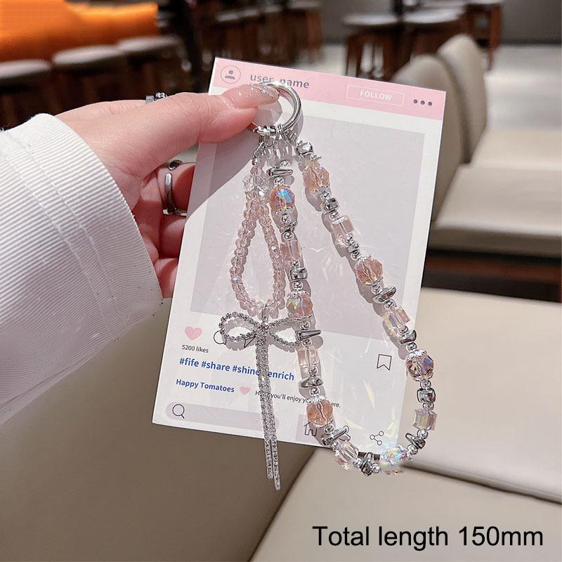 

Rainbow Dopamine Beaded Phone Chain Keychain Gradient Women S Bag Pendant Hanging Small Gift